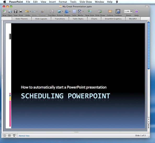 set tming for all slides in powerpoint for mac