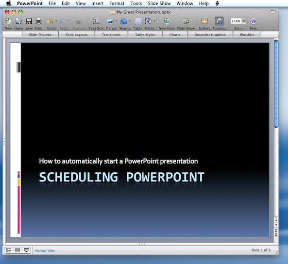 automatically start powerpoint presentation on startup