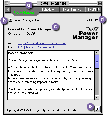 Power Manager - Main Panel Screen Shot