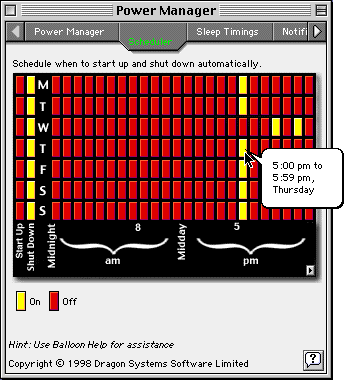 Final Setup - Scheduler Screen Shot