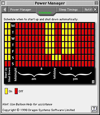 Configured Scheduler Panel